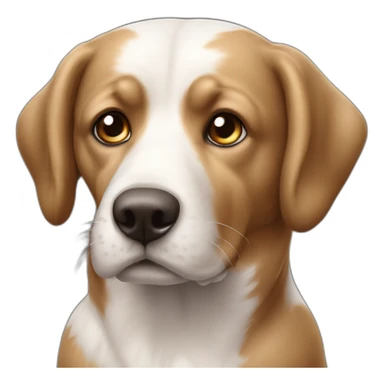 chien brun avec tache blanche milieu des yeux sticker