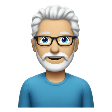 Middle aged man with blue eyes and glasses and salt and pepper hair and beard  sticker