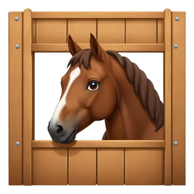 Cavallo baio affacciato a un box sticker