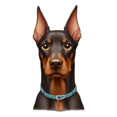 brown dobermann  sticker