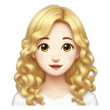 liz Korean idol cute Golden hair sticker