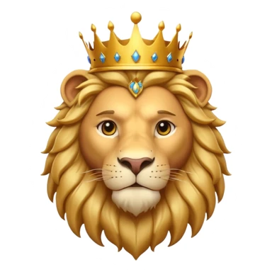 king lion portrait, head and shoulders only, golden crown, royal mane, confident majestic expression, fantasy royalty vibe, 3D cartoon, mobile game icon style, clean background, no text, no watermark
 sticker