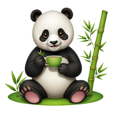 Panda tea ceremony sticker