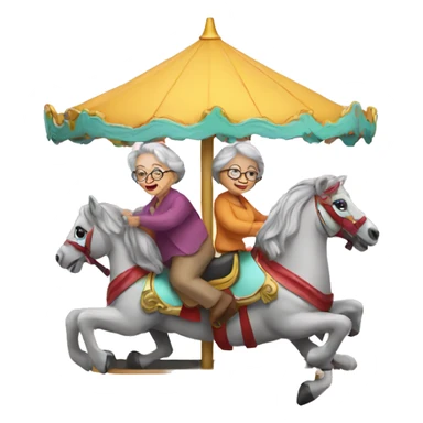 grannies on the carousel sticker