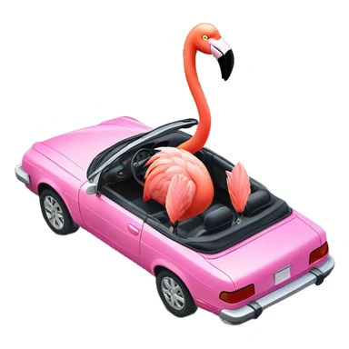 Flamingo in a convertible sticker
