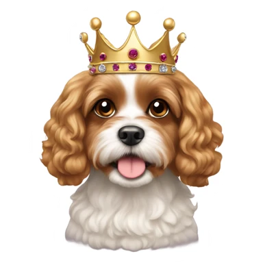 Cavapoo wearing crown  sticker