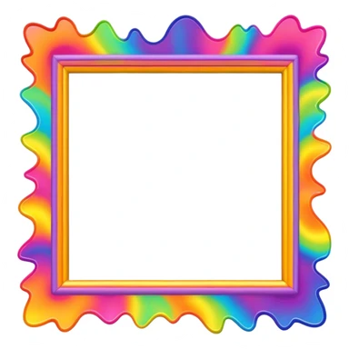 Psychedelic colored photo frame sticker