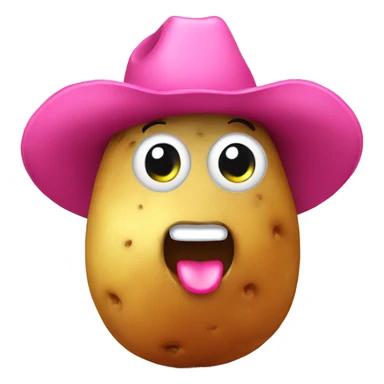 potato with pink cowboy hat  sticker