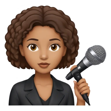 Mixed girl with microphone  sticker