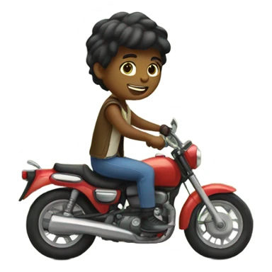 Boy on motorcycle in nature sticker