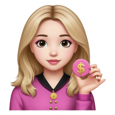 Sabrina Carpenter pink coin sticker