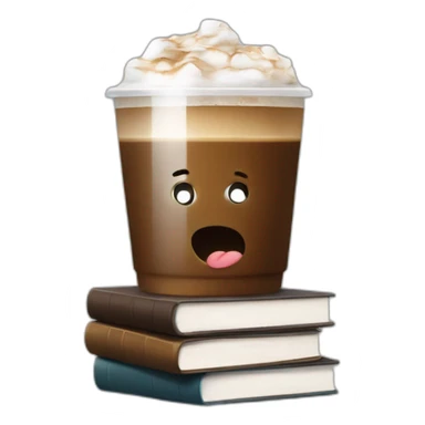 Cold coffee with books sticker