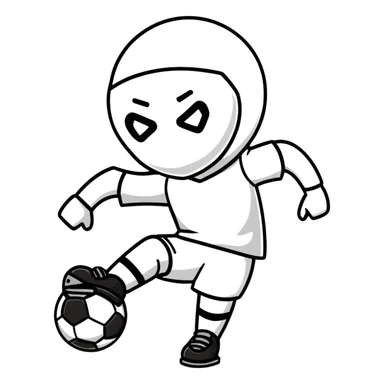 Me wearing ski mask playing soccer sticker