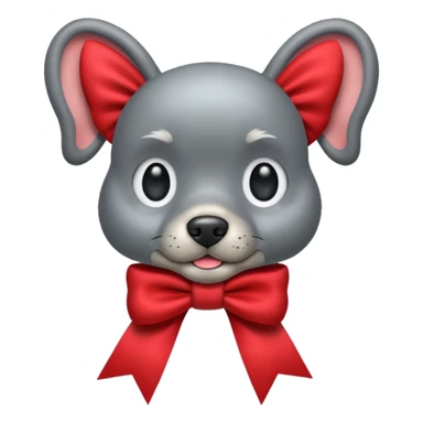 animatronic dog with red bow time like fnaf but dog emoji sticker