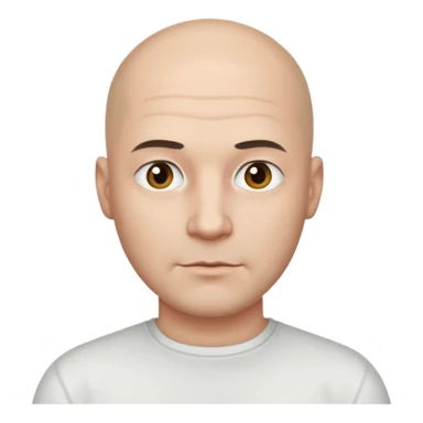 powder white skin bald man shirt sticker