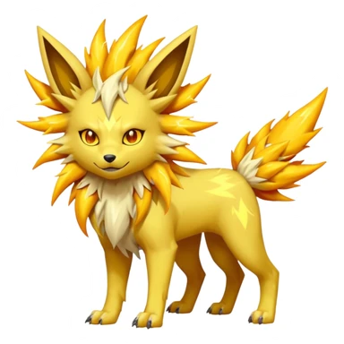 Feral Solgaleo-Jolteon-Vernid-fusion-hybrid-creature, full body  sticker