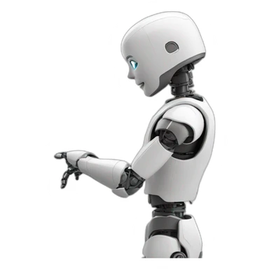 robot stretch left hand, Waist Shot, lateral view sticker