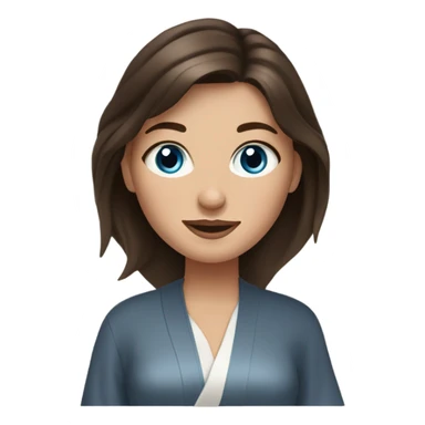 In Robe Spa day white girl brunette blue eyes freackles sticker