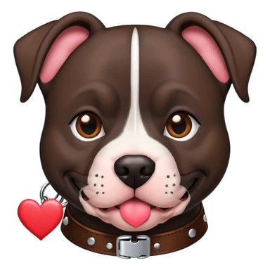 Black pitbull with hearts sticker