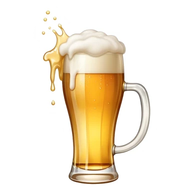 Glass of beer with foam spilling over sticker