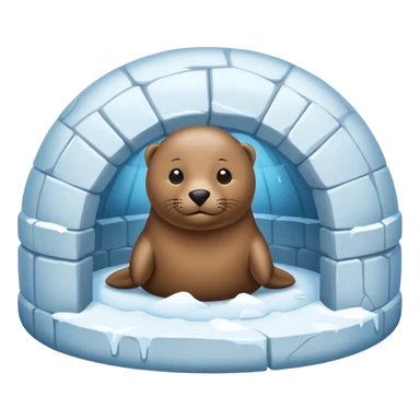 Seal in an igloo sticker