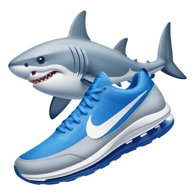 Tiburón con zapatos nike azules  sticker