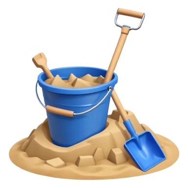sandcastle with a bucket and shovel sticker
