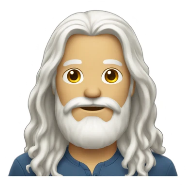 Man with long white hair and brown beard sticker