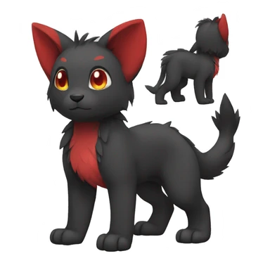 Cute cool black red animal hybrid Fakemon full body sticker