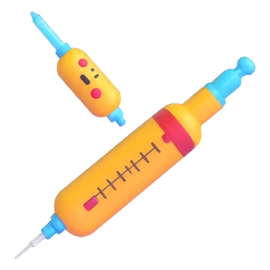 syringe, 3d emoji style sticker