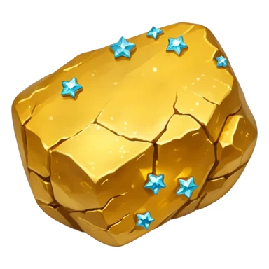 rough gold nugget with sparkles emoji style sticker