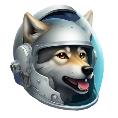 Wolf head in space helmet with wolf ears sticker
