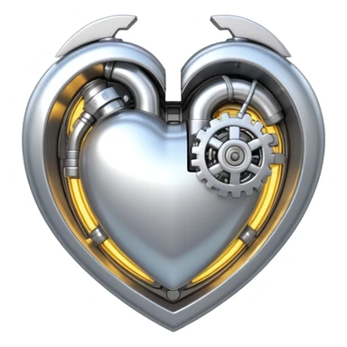 sorayama heart glossy metal parts glow lights inside sfw sticker