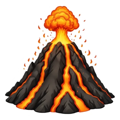 an erupting volcano with lava sticker