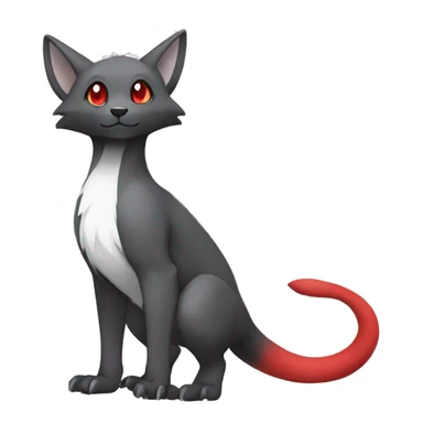 Cute cool black red white grey animal hybrid Fakemon full body sticker