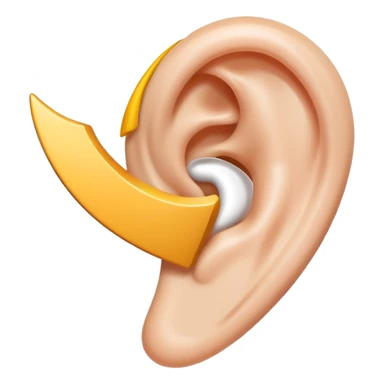 icon of an ear with a diagonal slash, clear ignore meaning sticker