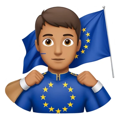 man with european union flag sticker