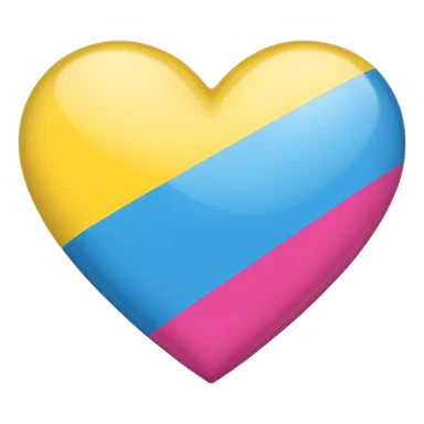 heart with pansexual pride flag colors sticker