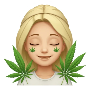 High of weed human light skin emoji sticker