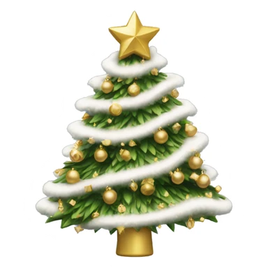 Christmas tree with white and gold decorations sticker