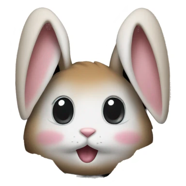 rabbit ears coming out of a hole sticker