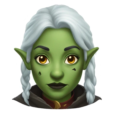 half-orc woman wizard necromancer sticker