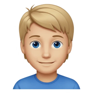 A smiling boy with dark blonde hair sticker
