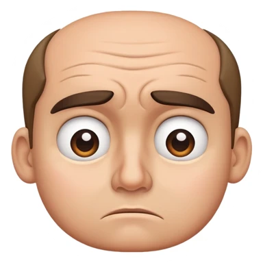 Confused face with furrowed brow and raised eyebrow sticker