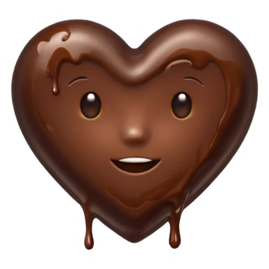 melted chocolate heart sticker