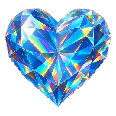 heart with a crystal prism effect sticker