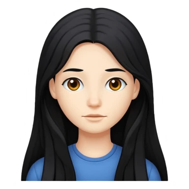 back view of a person with long black hair sticker