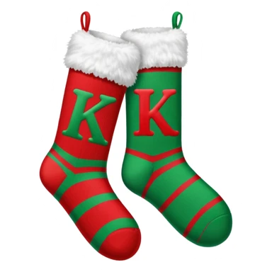 christmas socks with K sticker