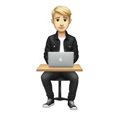 white boy music producer with macbook sticker