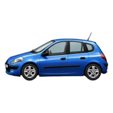 car Renault clio 2 blue five door sticker